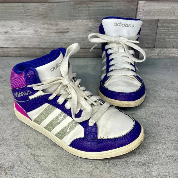 Adidas lila-fehér magas szárú gyerek cipő 31,5