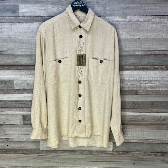 Alpenland férfi len tradicionális viselet, ing 42