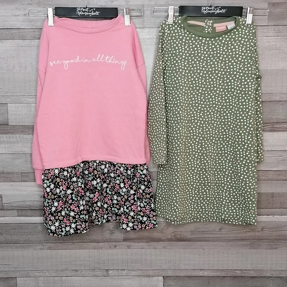 F&amp;F, Lupilu mintás kislány hosszú ujjú ruha szett 116