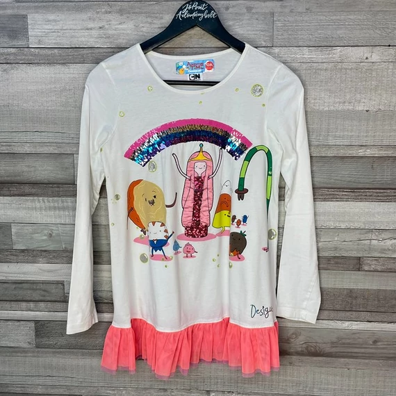 Desigual Cartoon Network Adventure Time mintás fodros felső 13/14 év