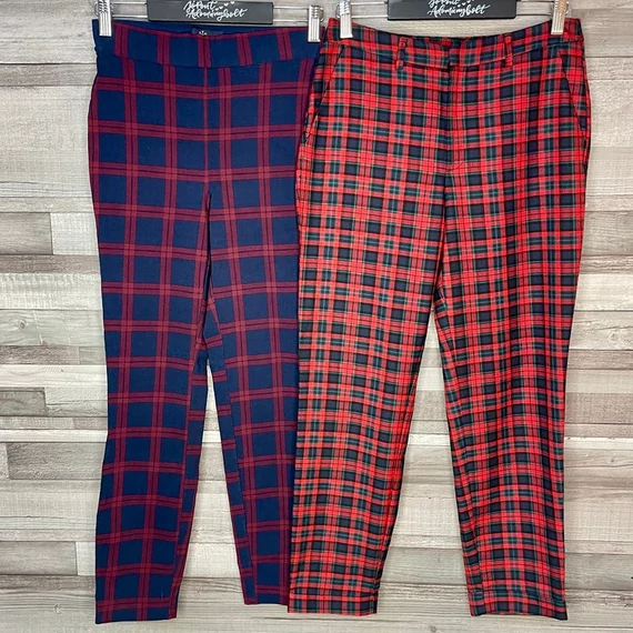 Tchibo, H&amp;M kockás nadrág szett 36