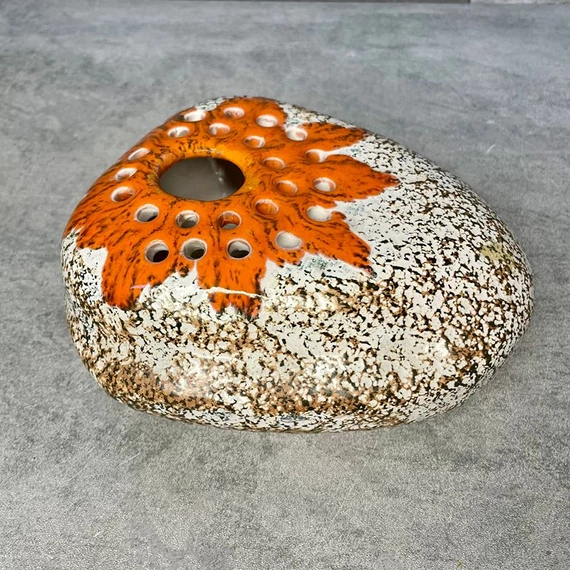 Retro narancs ikebana kerámia váza