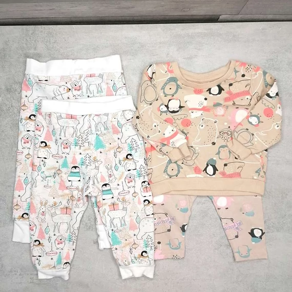 So cute állatos unisex meleg alsó és felső szett 74