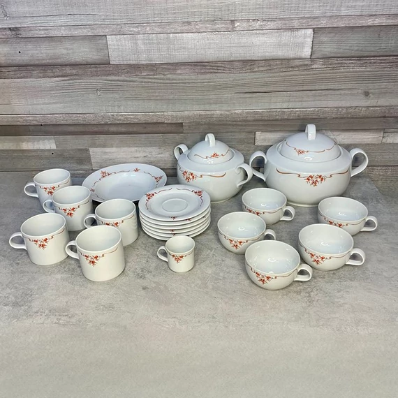 Alföldi porcelán hecsedli mintás vegyes nagy szett