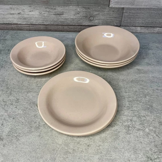 Korosztyen rózsaszín jelzett porcelán szett