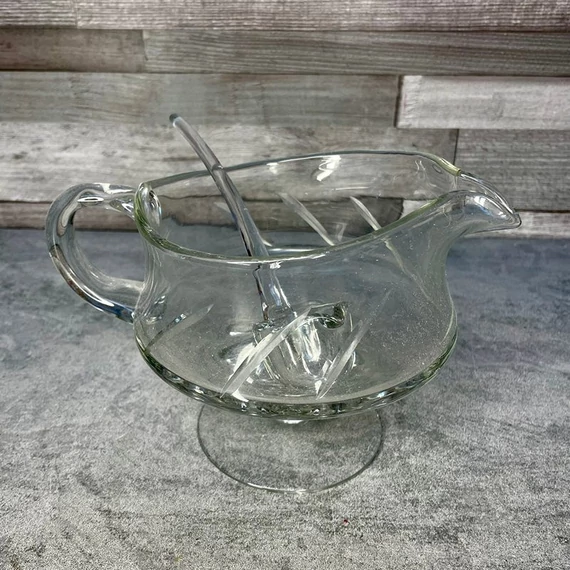 Marott üveg bólés tál merőkanállal