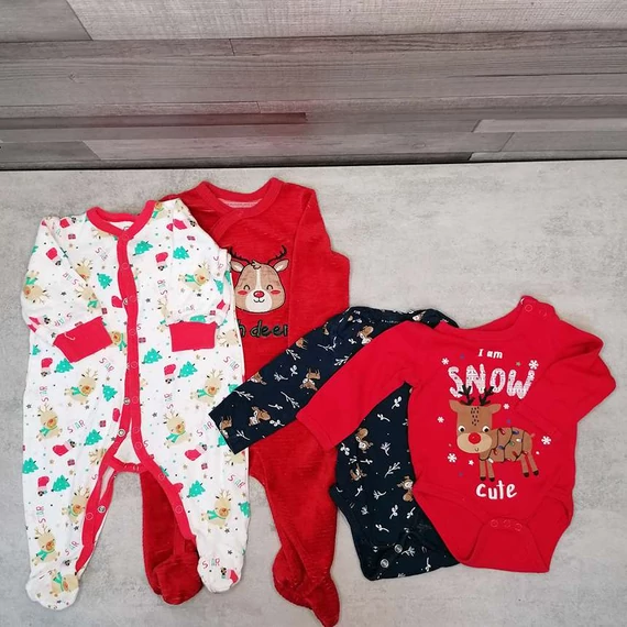 So Cute, F&amp;F karácsonyi rénszarvasos rugi body szett 68