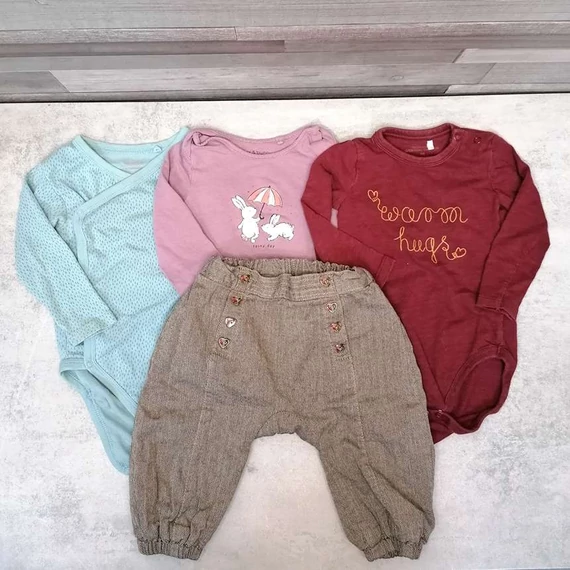 Reserved, Fox&amp;Bunny, H&amp;M földszínű kislány body nadrág szett 74 