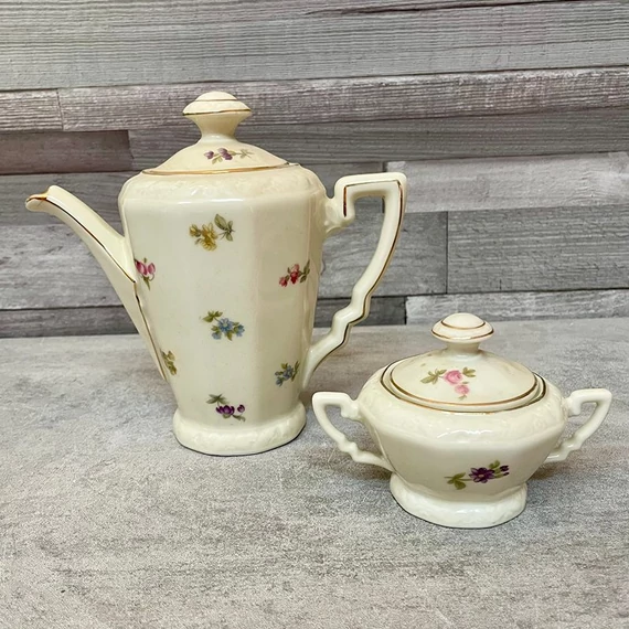 Waldershof Bavaria Germany virágos porcelán kávés készlet