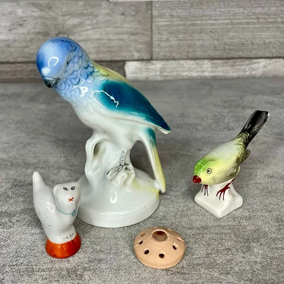 Foreign, Budapes Aquincum, Hollóháza Hungary, Hollóházi madár, cica porcelán szett