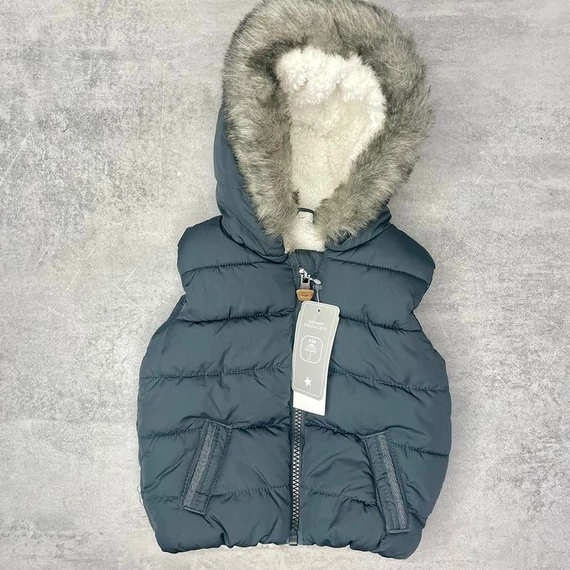 F&amp;F Little Ones szürke bélelt mellény 3-6 hó