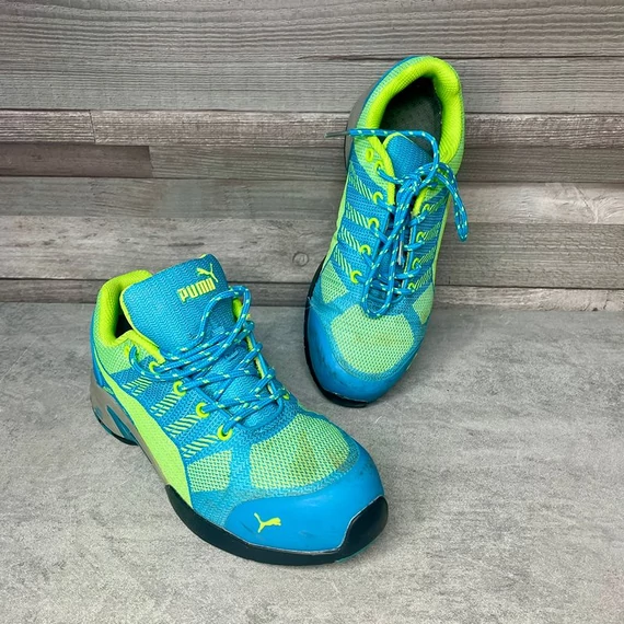 Puma kék-neon munkavédelmi cipő 39