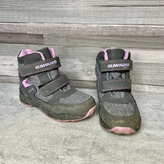 Kilimanjaro Arctic szürke kislány bélelt tépőzáras csizma 31