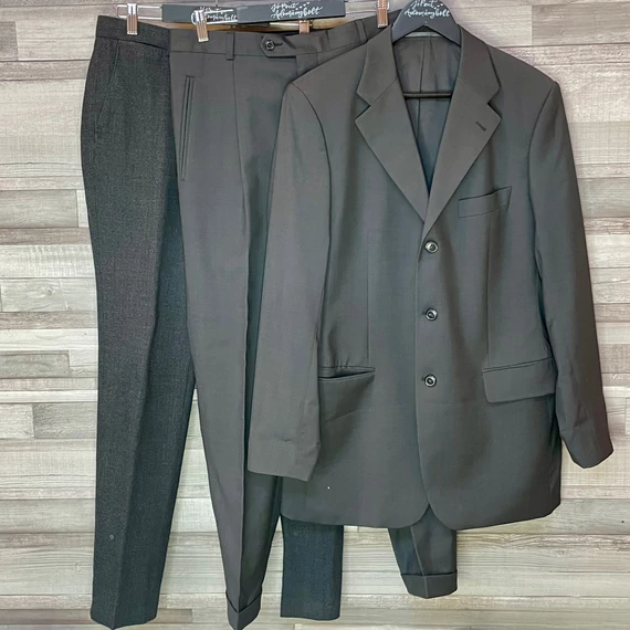 Baumler fekete férfi öltöny szett M