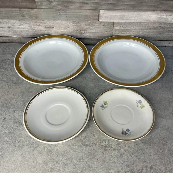 Alföldi porcelán aranyozott tányér szett