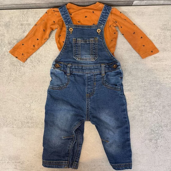 Fred&amp;Flo kantáros nadrág és body szett 6-9 hónap