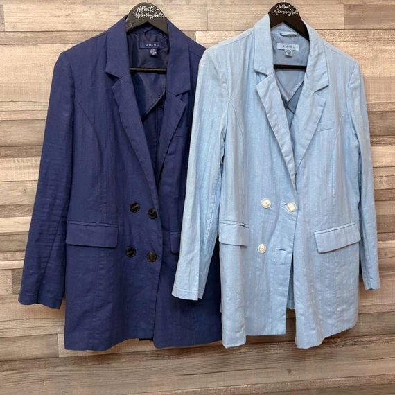 Amisu kék női blézer szett 42