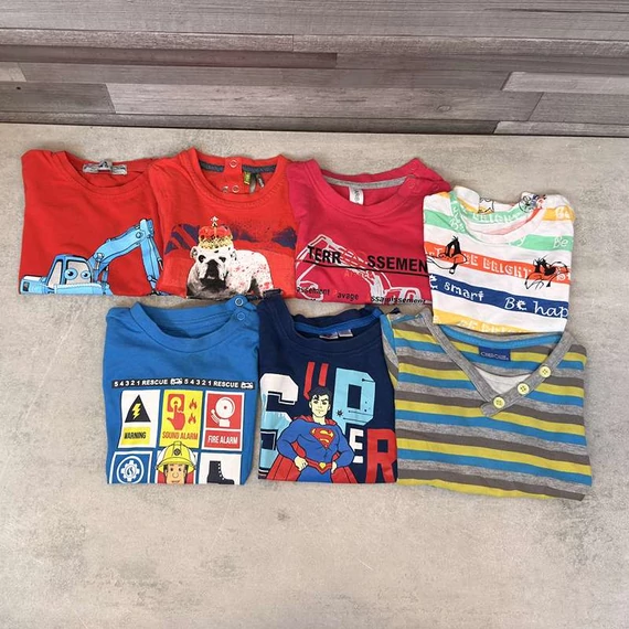  Kariban, Carnaval, Orchestra, Fireman Sam, Superman, Cherokee fiús színes póló szett18-24 hónap