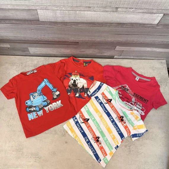  Kariban, Carnaval, Orchestra, Fireman Sam, Superman, Cherokee fiús színes póló szett18-24 hónap