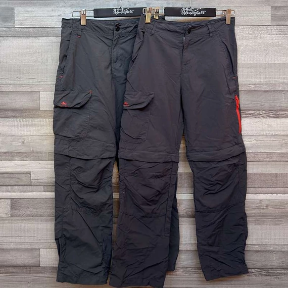 Decathlon Quechua sötét és világos szürke zsebes sportnadrág 12-13 éves