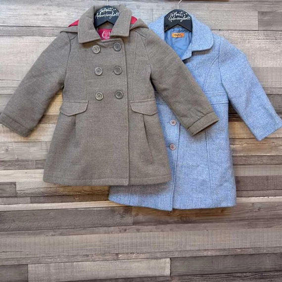 C&amp;A, mayoral szürke és kék elegáns kislány kabát szett 3 év