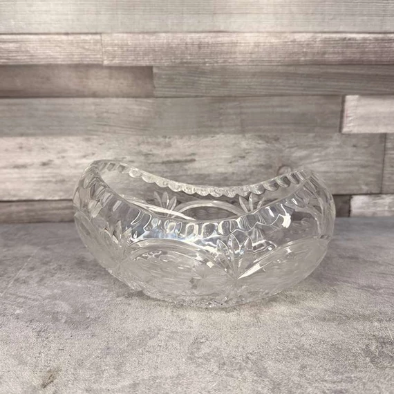 Ovális kristály tál, bonbonier