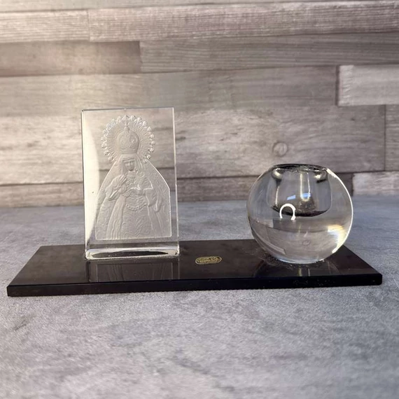 Vallási dísztárgy, mécsestartó ikonplakettel