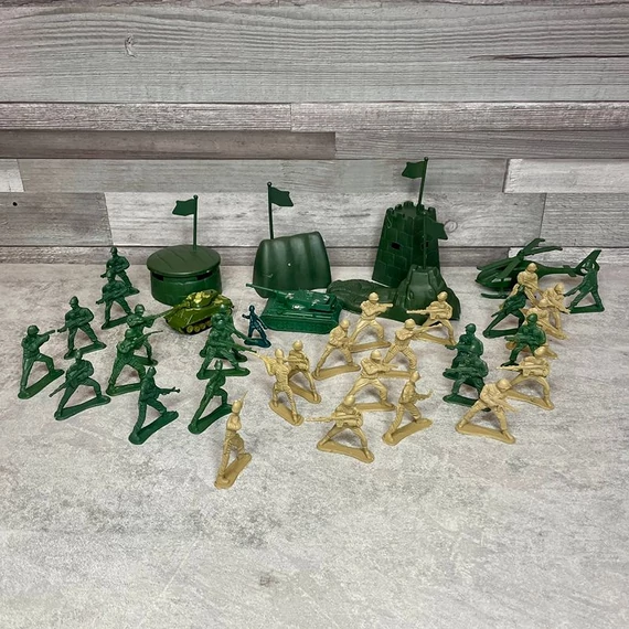 Katonai bázis tankokkal és katonákkal gyerekjáték