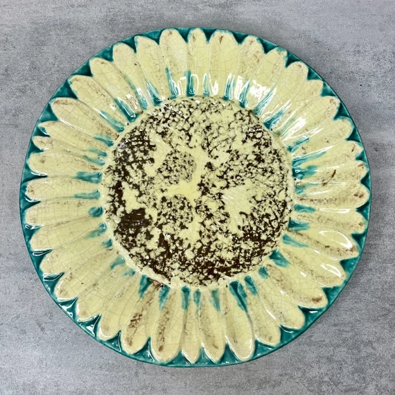 Napraforgó mintás kerámia fali dísztányér