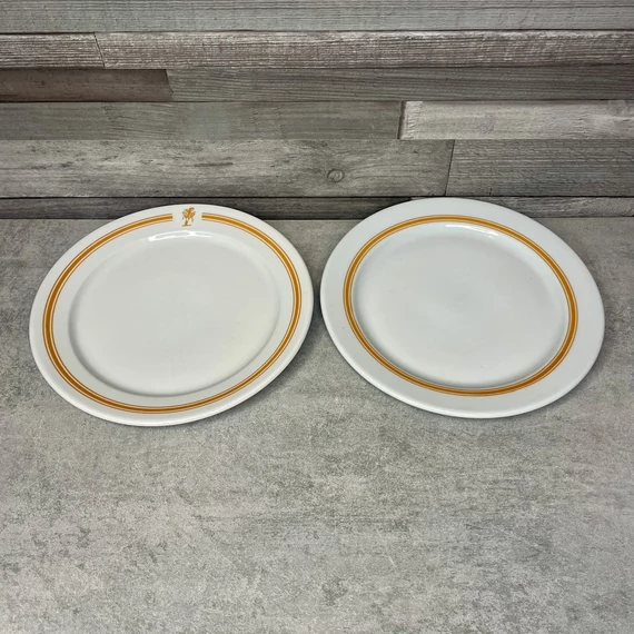 Alföldi porcelán narancssárga csíkos tányér szett