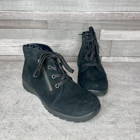 Rieker fekete bélelt bőrcipő 36