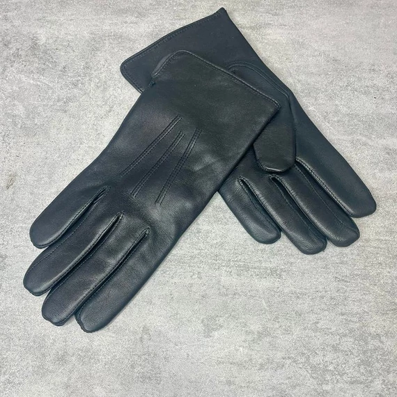 Fekete unisex bőr kesztyű M-L