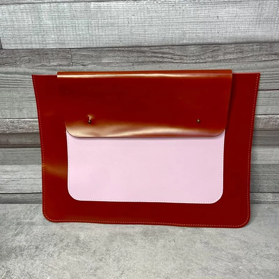 Mindshare barna-rózsaszín bőr irattartó mappa