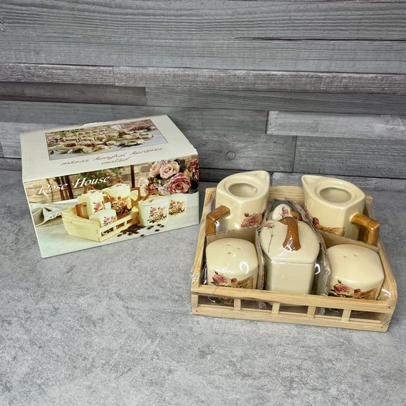 Rose House mázas konyhai kerámia család: asztali szett