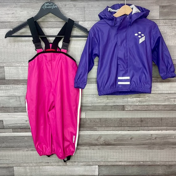 Reima pink kantáros esőnadrág, Lego wear lila esőkabát szett 80