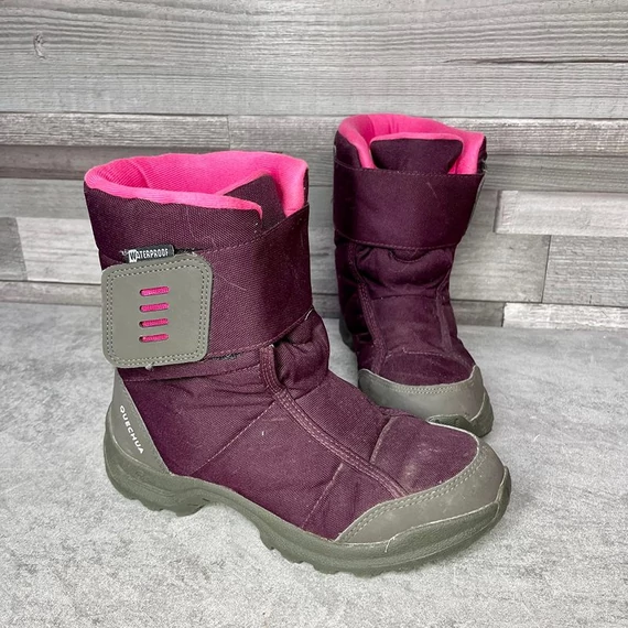 Decathlon Quechua waterproof lila lány hótaposó csizma 36