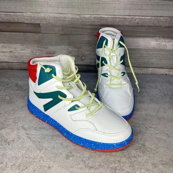 Reserved fehér alapon színes magas szárú unisex tornacipő 39