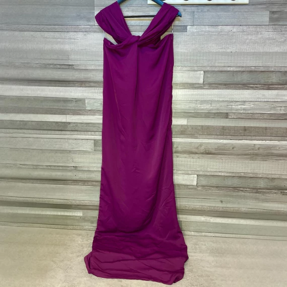 AQUA Grecco Maxi sötétlila hosszú alkalmi ruha UK 10