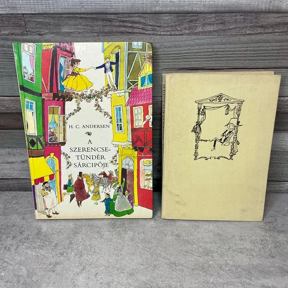 H.C. Andersen: A Szerencsetündér Sárcipője; Carlo Collodi: Pinokkió Kalandjai retro mesekönyv csomag