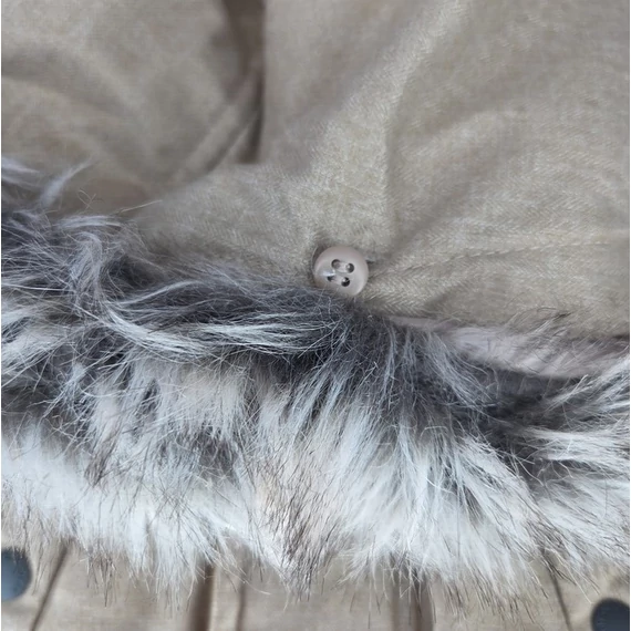 C&A bundás bélelt kisfiú kabát szőrmés kapucnival, 80