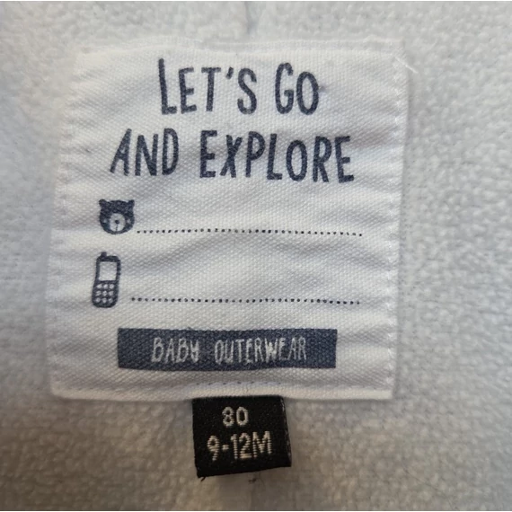 C&A bundás bélelt szürke kisfiú overall rókás mintával, 80 