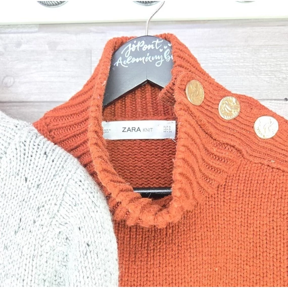 Pull&Bear és ZARA vastag kötött női pulcsi szett, S