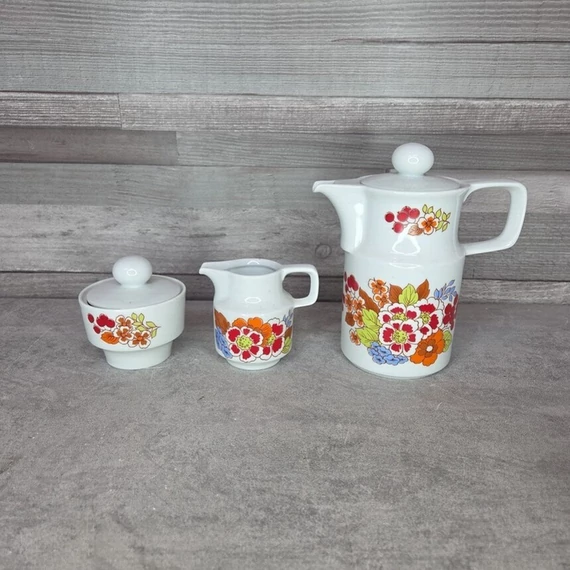 Colditz bogyómintás német porcelán kávéskészlet