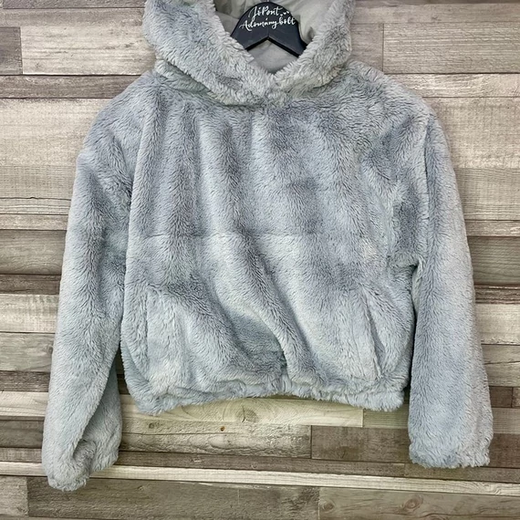 Destination szürke szőrmés kamasz lány pulóver 146-152