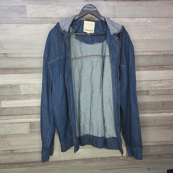 Bonprix cipzáras, kapucnis férfi farmerdzseki, 52/54