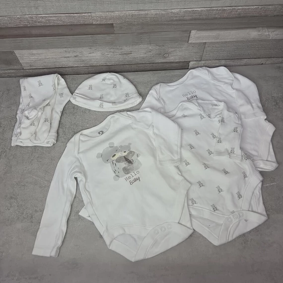 Fred&Flo maci mintás uniszex babaruha szett, 6-9 hós