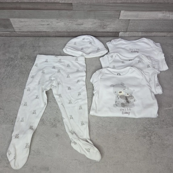 Fred&Flo maci mintás uniszex babaruha szett, 6-9 hós