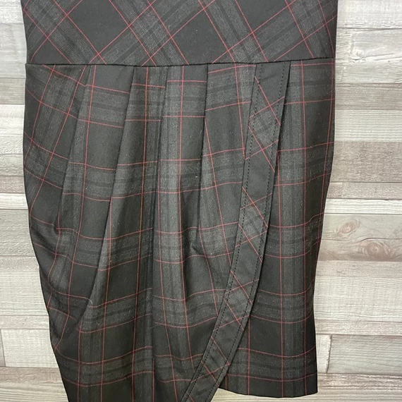 Next fekete-piros kockás alkalmi ruha UK 8