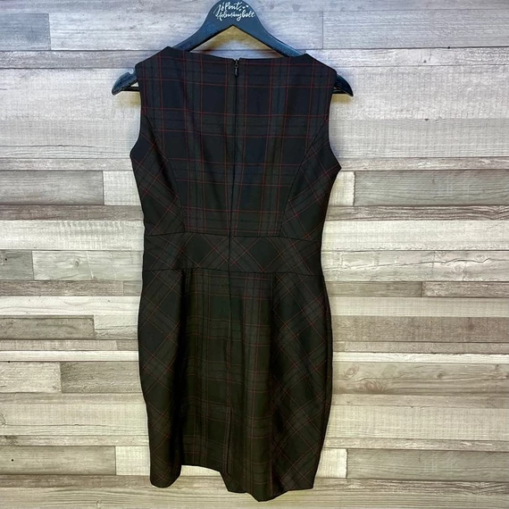 Next fekete-piros kockás alkalmi ruha UK 8