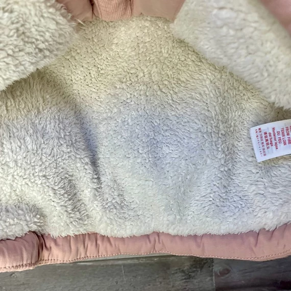 Mamas&Papas rózsaszín bundás vastag lány kabát 4-5 év